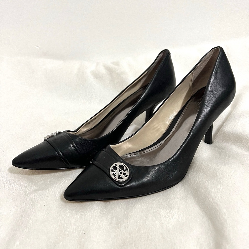 COACH Zelda Black Semi Matte Calf Leather Pump
